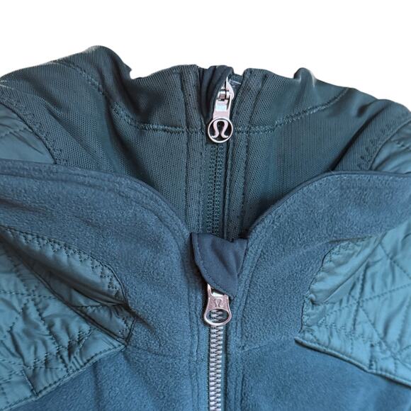 Lululemon Fleecy Keen Jacket II Women's Size 10 Fuel Green Hooded Casual Winter - Picture 7 of 16